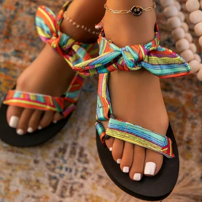 Venta caliente verano sandalias de playa al aire libre zapatos causales planos para mujeres